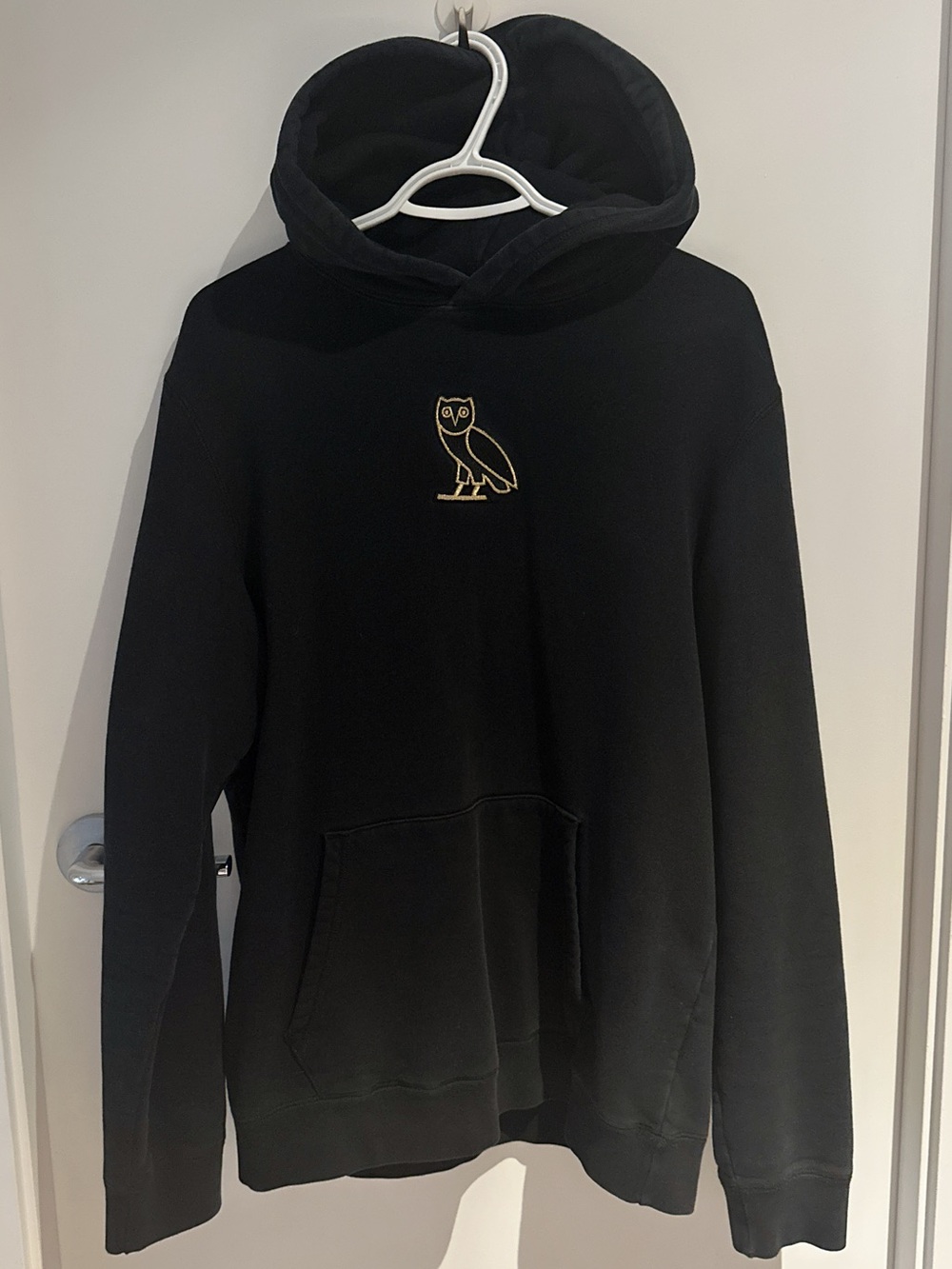 OVO Black Pullover Hoodie with Gold Owl Emblem